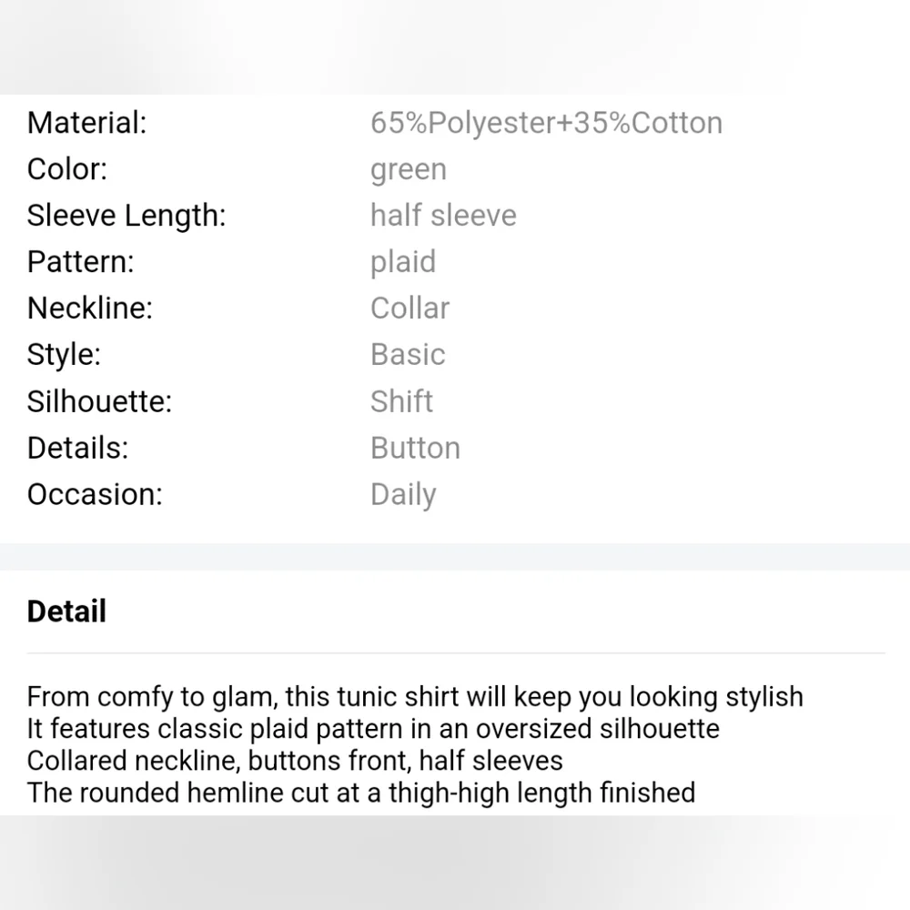 New Oversized plaid tunic shirt - Picture 16 of 17